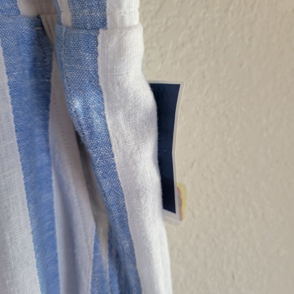 Cloth & Stone Womens Striped Linen Wide Leg Pants Beachy Vacation L - Picture 9 of 11